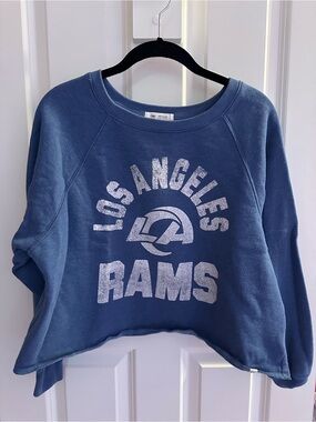 Los Angeles Rams Blue Graphic Cropped Sweatshirt